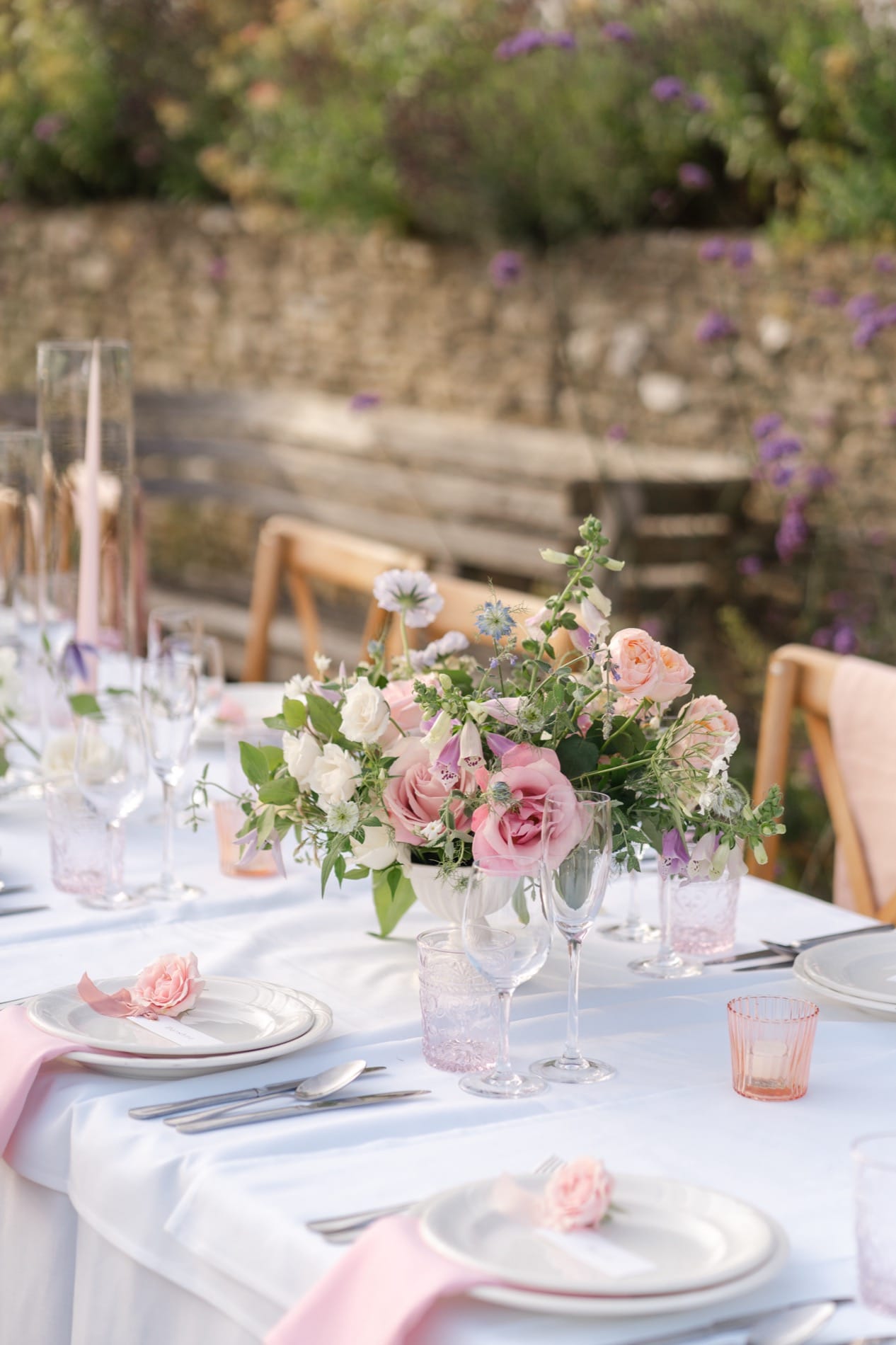 Summer wedding tablescape