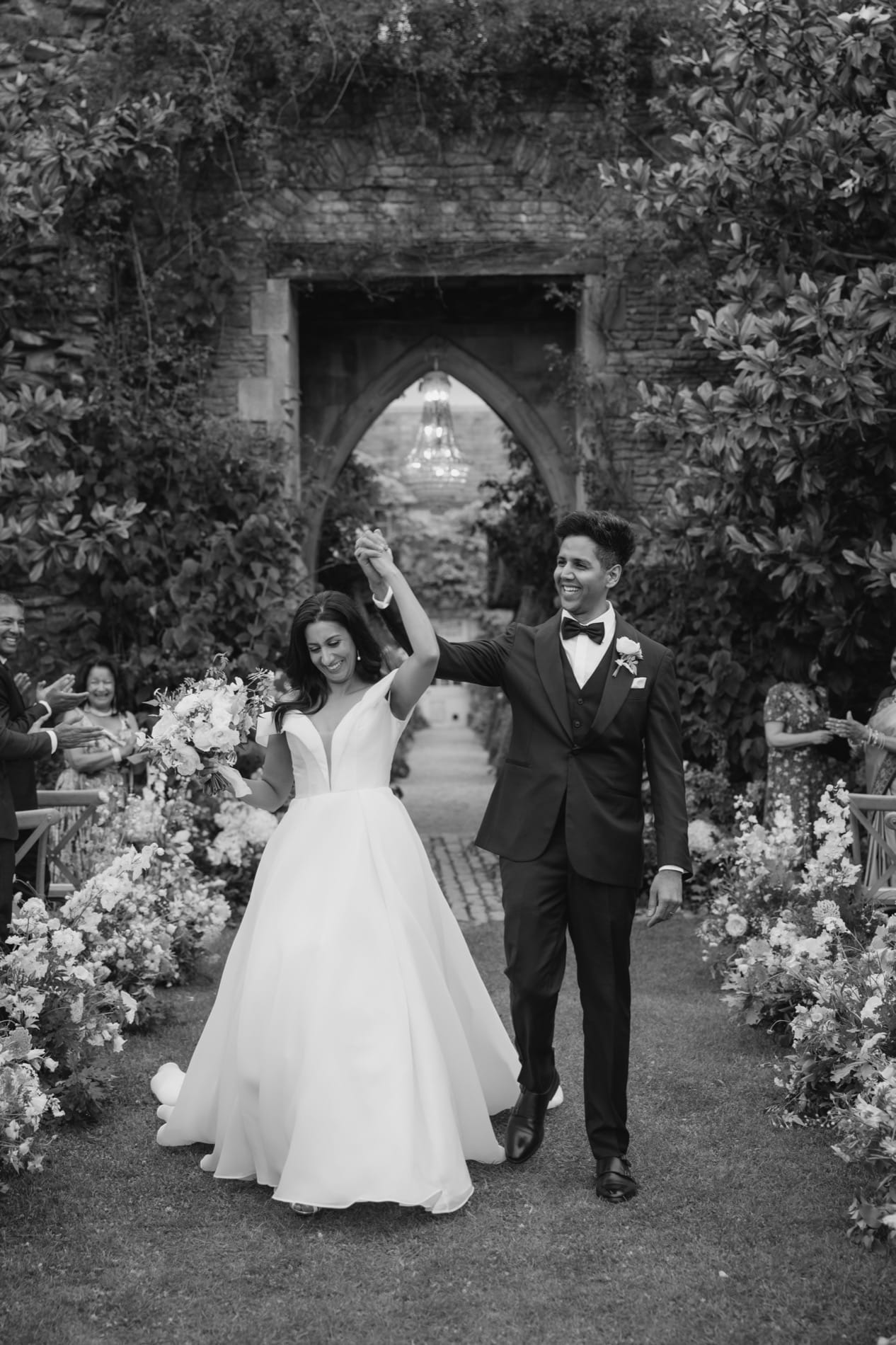 Bride and groom exiting the ceremony